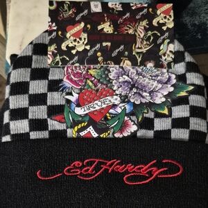 Ed Hardy Black and White Tattoo Beanie